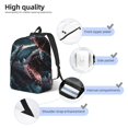 thumbnail image 3 of Easygdp Wave Chain Shark for Durable Canvas Laptop Backpack - Adjustable Shoulder Strap, Large Capacity, Fits 15-17in Laptops, for School, Work, Travel-Small, 3 of 5