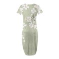 thumbnail image 2 of Ovzne Robes pour Femmes 2025 Robe de Plage Mode Robe Décontractée pour Femmes Imprimée à Manches Courtes à Col Rond avec Poches Robe Grande Taille Robe Maxi à Manches Courtes Imprimée Liquidation, 2 of 4