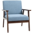 thumbnail image 1 of HOMCOM Modern Accent Chair with Cushioned Seat and Rubberwood Arms, 1 of 10