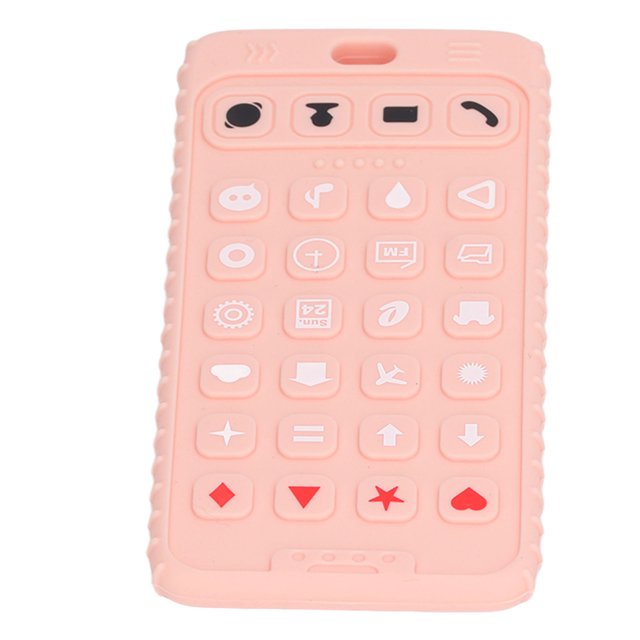 Infant Smart Phone Toy, Soft Silicone Smart Phone Shape Baby Chew Toy Funny Sensory Toy