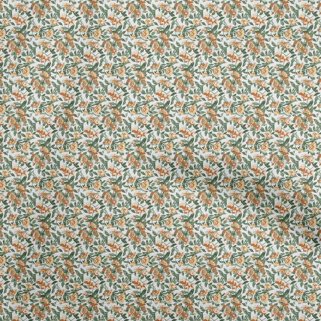 oneOone Cotton Poplin Orange Fabric Floral Sewing Craft Projects Fabric Prints By Yard 42 Inch Wide
