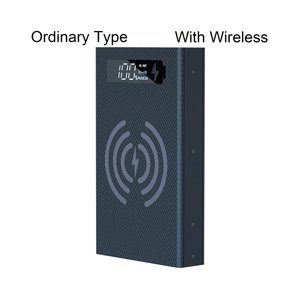 CX5 Power Bank Case Solderless Detachable DIY 5x18650 QC Portable Charger Case for Smart Phone-Black Ordinary Type,with Wireless Charging