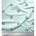 thumbnail image 1 of Soimoi Rayon Crepe Fabric Leaves & Floral Block Fabric Prints by Yard 46 Inch Wide, 1 of 3
