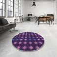 thumbnail image 4 of Ahgly Tapis de Zone Rond Lavable en Machine Intérieur Transitionnel Violet Violet, 7 Pieds Rond, 4 of 7
