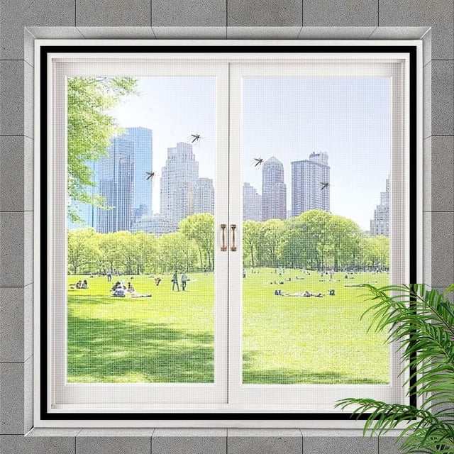 Mosquito Screen Net | Universal Window Mesh Screen | Magnetic Fiberglass Insect Screen | Easy Install No Drill | Removable Washable Ventilation Screen for Home Office Bedroom