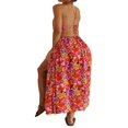 thumbnail image 4 of Robe Longue d'Été pour Femme à Imprimé Floral à Bretelles Spaghetti Robe de Vacances, 4 of 9
