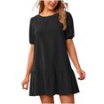 thumbnail image 2 of Gspmoly Robes d'Été pour Femmes, Robe d'Été Ample pour Femmes en Coton et Lin à Col Rond à Manches Courtes, Robes de Soirée pour Femmes en Liquidation, 2 of 6