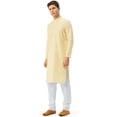 thumbnail image 2 of Kurta-pyjama en Coton Imprimé Traditionnel Indien pour Homme (Jaune, TTG), 2 of 6