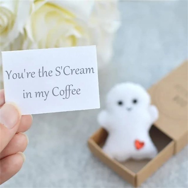 Meitianfacai Cute Ghost Gift A Small Pocket Ghost Card With A Cute Ghost Doll Inside A Romantic Cute Ghost Mini Ghost Toy Suitable For Halloween Decora