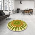 thumbnail image 4 of Ahgly Company Machine Washable Indoor Round Transitional Dark Golden Rod Brown Area Rugs, 4' Round, 4 of 7