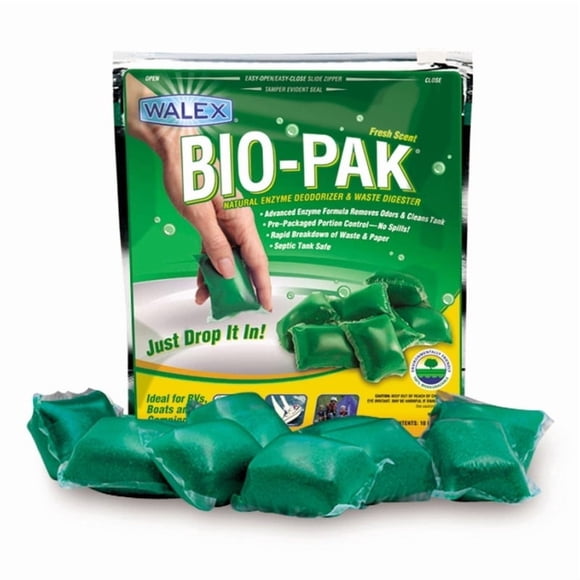 Walex Waste Holding Tank Treatment BIOPP2 Bio-Pak; Without Formaldehyde; With Deodorant; Fresh Scent; Lubricates Valves And Cleans Sensor; Treats Up To 50 Gallon Holding Tank