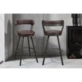 thumbnail image 2 of Lexicon Appert Chaise Pivotante en Métal Hauteur Pub en Argent Chiné/brun (Ensemble de 2), 2 of 8