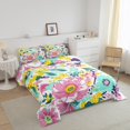 thumbnail image 3 of Erosebridal Floral Flower Bedding Full Comforter Set, Spring Plant Comforter Sets Full Size, Female Princess Reversible Down Comforter, Breathable Room Decoration, 3-Piece, 3 of 8