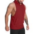 thumbnail image 2 of Yuyuzo Mens Tank Tops Sleeveless Hooded Shirts Solid Color T Shirts Loose Fitted Workout Tees Top, 2 of 5