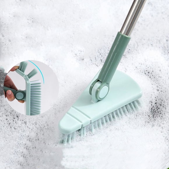 Shower Scrubber Cleaning Brush with 37.4 Inches Long Handle, 2 in 1 Tub and Tile Scrubber with 2 Non-Scratch Scrub Brush Replacement for Bathroom, Wall, Kitchen, Bathtub, Floor Holiday Saving Gifts