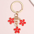 thumbnail image 3 of Accessoires de Fleurs Porte-Clés Émaillé avec Pompon Porte-Clés Cadeau pour Femmes Accessoires de Portefeuille (Rouge), 3 of 3