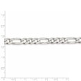 thumbnail image 4 of 925 Sterling Silver 8mm Pave Flat Figaro Chain Bracelet, 4 of 4