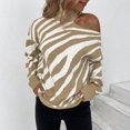thumbnail image 2 of Tralilbee Women's Striped Mock Neckline Sweater, 2 of 5