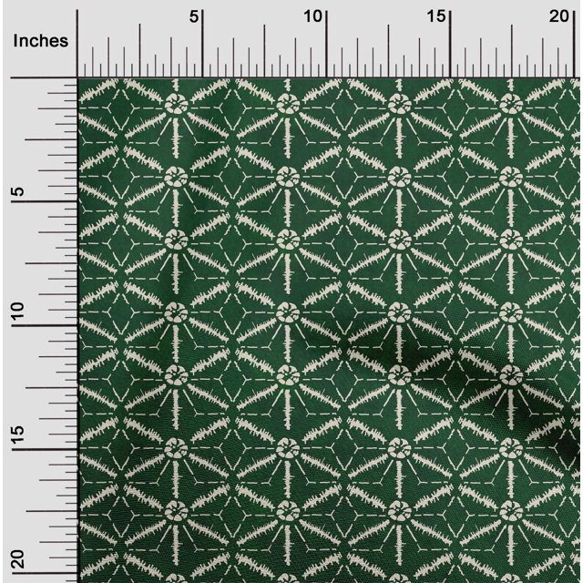 oneOone Polyester Lycra Fabric Geometric Kasuri Decor Fabric Printed BTY 56 Inch Wide