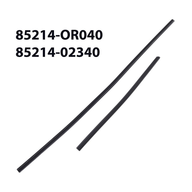 MYG Windshield Wiper Inserts for Corolla 2014-19, compatible with Toyota front inserts replacement parts, OEM numbers 85214-0R040 and 85214-02340. Made of black rubber, these durable, anti-corrosion, wear-resistant inserts are quick to install and ideal for automotive replacement parts. Package includes two wiper inserts.