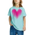 thumbnail image 2 of Posijego T-Shirts de la Saint-Valentin pour Enfants, T-Shirt Graphique avec Cœur, Garçons Filles, Col Rond, Manches Courtes, Hauts Mignons, 2 of 4