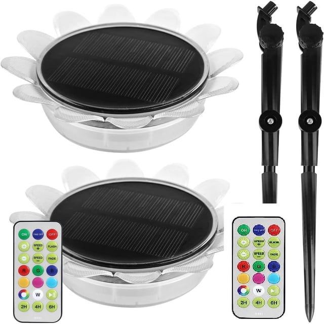 CEHVOM Solar Float Pond Lights, Solar Waterproof Light,Led Color Changing Float Flower With Lights For Pool,Pond,Water Feature,Wedding,Birth Clearance