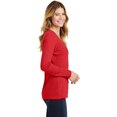 thumbnail image 2 of Port 1135691 Ladies Long Sleeve Fan Favorite V-Neck Tee, Bright Red - Extra Small, 2 of 4