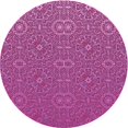 thumbnail image 1 of Ahgly Tapis Rond Lavable en Machine Intérieur Transitionnel Moyen Violet Rouge Rose, 5 Pieds Rond, 1 of 7