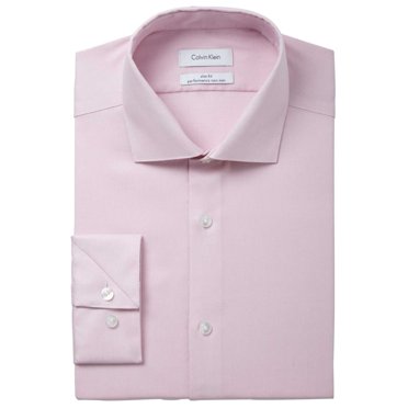 Calvin Klein Chemise Habillée Extensible pour Homme Sans Repassage à Boutons, Rose, Encolure 16 Pouces Manche 32-33 Pouces