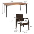 thumbnail image 4 of Costway Ensemble de Salle à Manger de Patio en Rotin 7 Pcs Chaise et Table avec Coussin Trou pour Parasol Rouge, 4 of 8