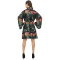 thumbnail image 4 of Bimba Kimono Bordeaux pour Femme avec Ceinture, Imprimé Floral, Vêtement de Nuit, Couvre-Maillot - 10, 4 of 5