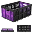 thumbnail image 1 of Heavy Duty Collapsible Crate 55L – Foldable Milk Crate with Side Handles & Stackable Design, Collapsible Storage Container for Food, Drinks, Books, Tools – Space-Saving Plastic Crate for Home, Garage, 1 of 8