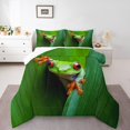thumbnail image 2 of Erosebridal Ensembles de Literie Grenouille de la Forêt Simple avec Couette, Insert de Couette Faune de la Jungle, Vert, Réversible 2 Pcs, 2 of 7