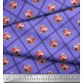 thumbnail image 2 of Soimoi Rayon Fabric Check,Leaves & Rose Floral Fabric Prints By Yard 56 Inch Wide, 2 of 3