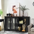 thumbnail image 2 of Giantex Stackable Buffet Cabinet, Kitchen Storage Cabinet with Sliding Tempered Glass Doors, Small Sideboard for Kitchen, Dining Room or Living Room, Black, 2 of 8