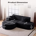thumbnail image 2 of MELLCOM 93'' Modular Sectional Boneless Sofa, L Shaped Cloud Couches with Memory Foam Seating＆Wide Armrest Design, Sofa Couch for Living Room, Bedroom, No Assembly Required (Black, Left Hand Facing), 2 of 5