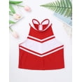 thumbnail image 3 of Ocealan Uniforme de Cheerleading pour Filles Sans Manches avec Jupe Plissée Ensemble Costume Rouge&Blanc 8, 3 of 7