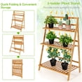 thumbnail image 3 of Costway 3 Tier Bamboo Flower Pot Shelf Stand Folding Display Rack Garden Yard, 3 of 9