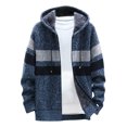 thumbnail image 2 of Cardigan à Capuche Patchwork à Manches Longues pour Hommes avec Fermeture Éclair, 2 of 4