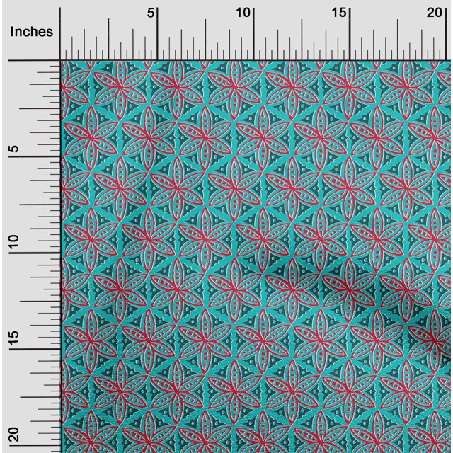 oneOone Cotton Flex Fabric Floral Block Print Fabric By The Yard 40 Inch Wide