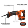 thumbnail image 3 of Scie alternative sans fil au lithium-ion 20 V MAX BLACK+DECKER avec batterie et chargeur, 3 of 8