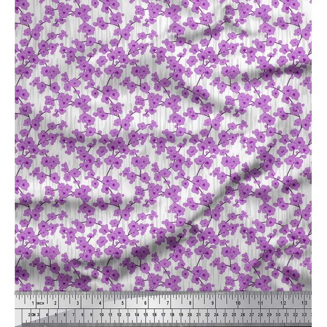 Soimoi Poly Georgette Fabric Artistic Floral Decor Fabric Printed Yard 52 Inch Wide