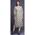 thumbnail image 4 of Bimba Printed Straight Kurtis For Women Button Down Mandarin Indian Tunic Large, 4 of 6