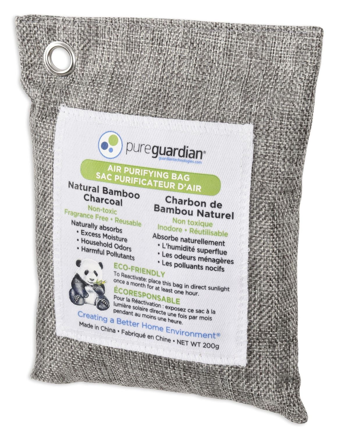 PureGuardian CB200 200G Air Purifying Bamboo Charcoal Bags, Eco-Friendly Natural Odor Reducer