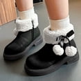 thumbnail image 2 of Gubotare Toddler Winter Boots Kids Girls Boys Winter Warm Boots Suede Lightweight Faux Fur Lined Mid Calf Snow Boots for Toddler/Little Kid Size 10.5 (Black,Little Kids 10.5), 2 of 8