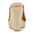 thumbnail image 2 of BLISSFUL STEP Chaussures pour Femmes Talon Compensé Bout Ouvert Espadrilles Mules à Plateforme Brun 6, 2 of 7