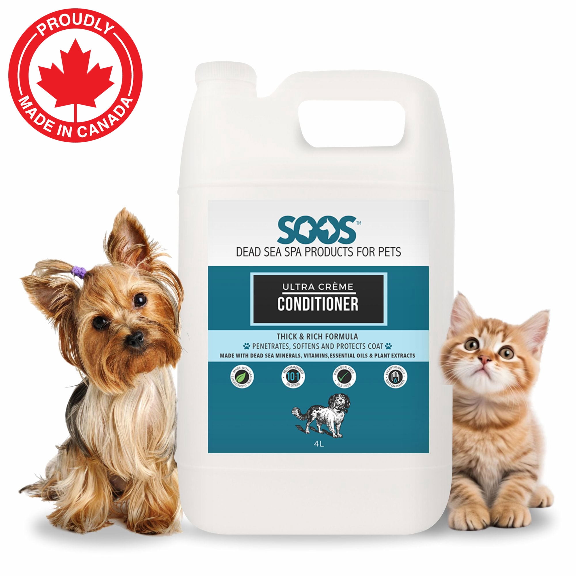 Natural Dead Sea Ultra Crème Pet Conditioner For Dogs & Cats - Soos Pets