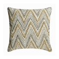 thumbnail image 1 of Toss Pillow Cover, Decorative Ivory, Gold & Silver 18"x18" (45x45 cm) Throw Pillow Covers, Silk Chevron & Beaded Throw Pillows For Sofa, Geometric Pattern Modern Style - Chevron Spark, 1 of 3