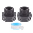 thumbnail image 1 of 2pcs PVC Bulkhead Fitting 3/4 Inch Pipe Connector for Rain Barrels Water Tanks, 1 of 7