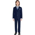 thumbnail image 1 of Boys'Formal Suit Set,with Suspenders,Double Vents,Adjustable Waist，Navy,8T, 1 of 8